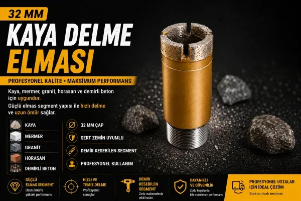Kaya delici elmas uç